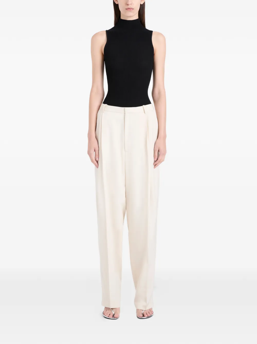 Proenza Schouler Clementina twill plooibroek Beige