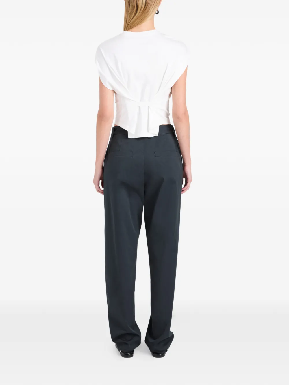 Proenza Schouler White Label Reeva T-shirt met gestrikte rug Wit
