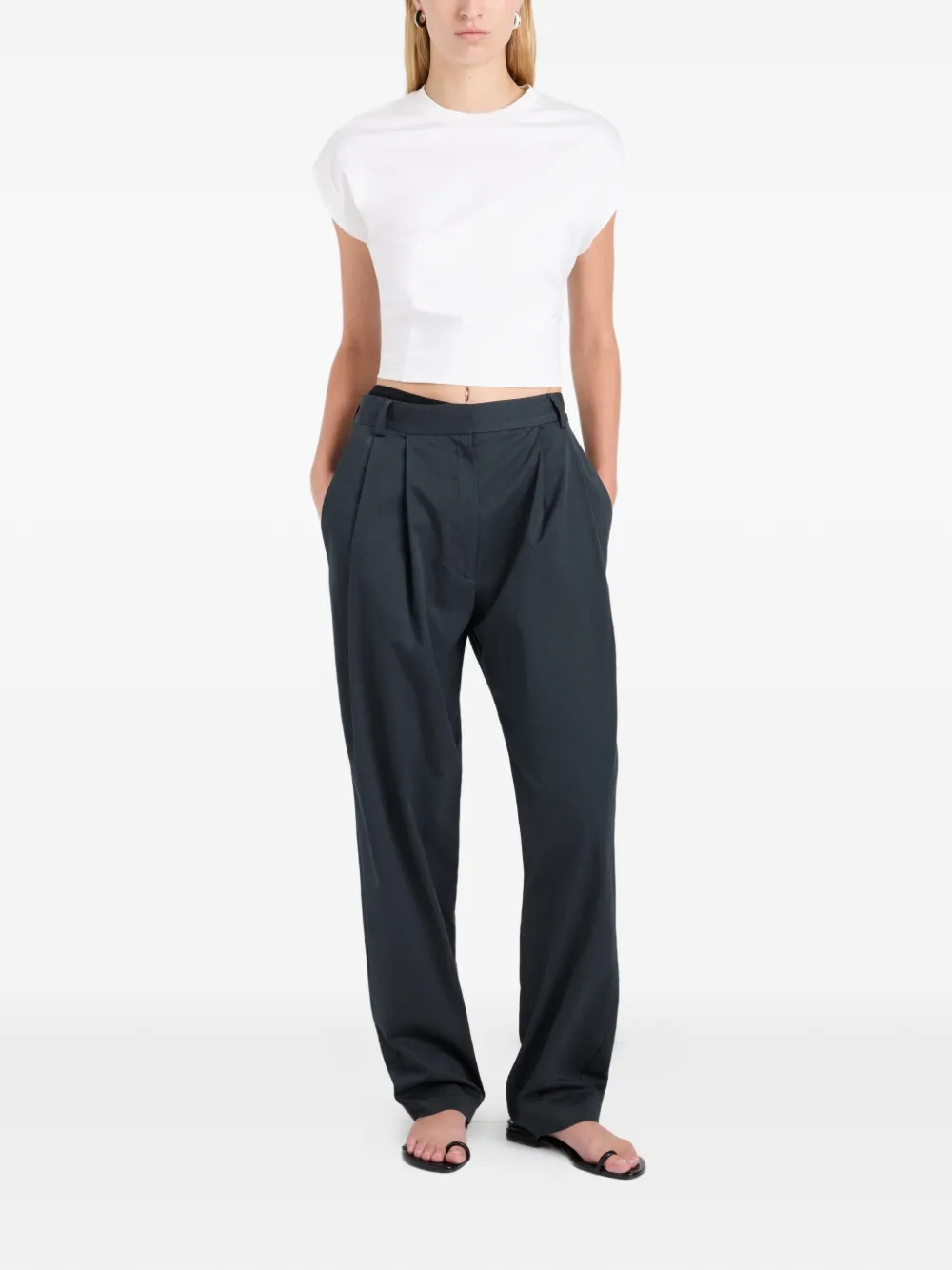 Proenza Schouler White Label Reeva T-shirt met gestrikte rug Wit