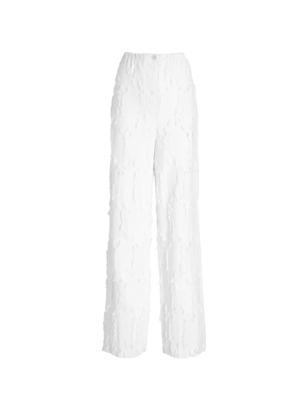 Proenza Schouler White Label Shilo frayed-jacquard trousers - Toni neutri