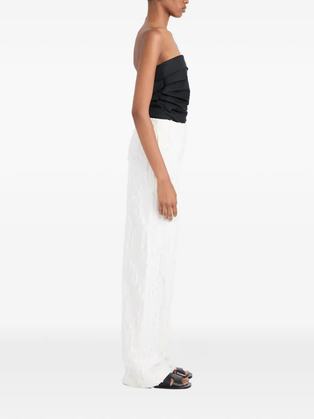 Proenza Schouler White Label Shilo broek met franje jacquard Beige