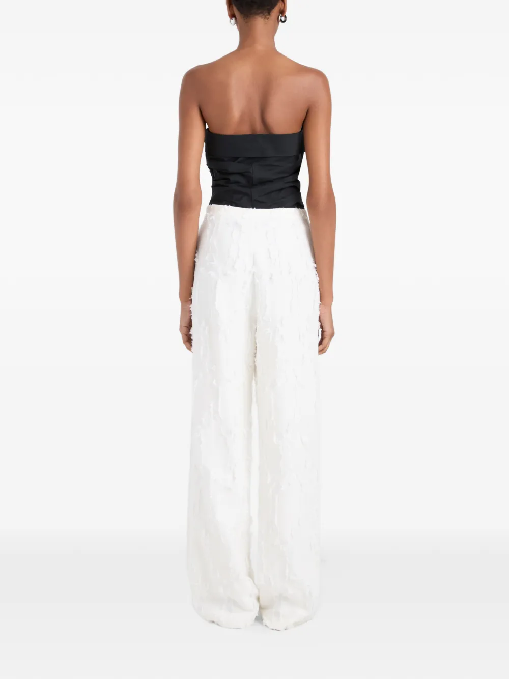 Proenza Schouler White Label Shilo broek met franje jacquard Beige