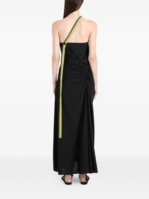 proenza schouler one shoulder dress Proenza Schouler Women's Cora Pleated Crepe Chiffon Dress - Black