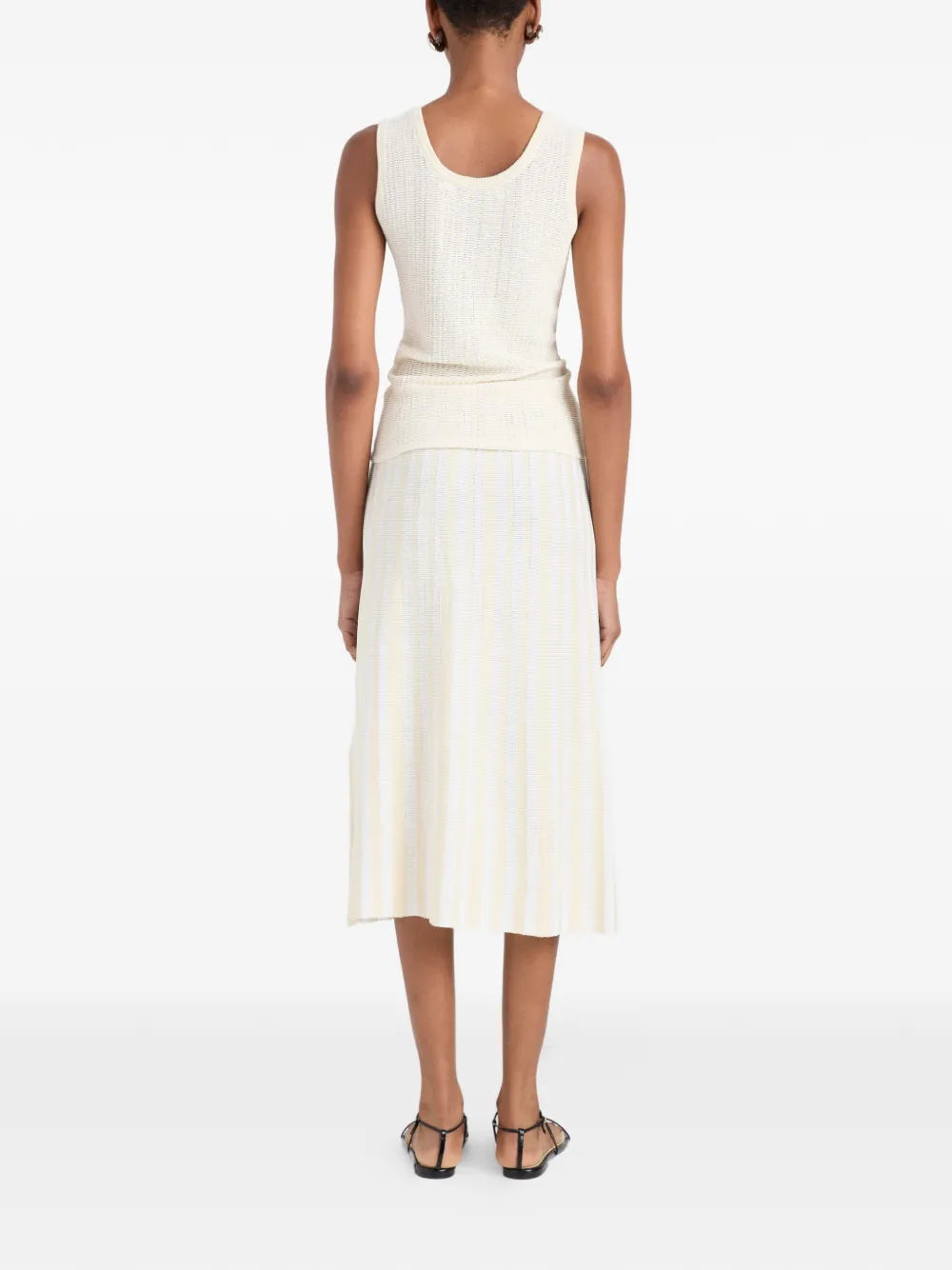 Proenza Schouler White Label Isley ribgebreide midi-rok Beige