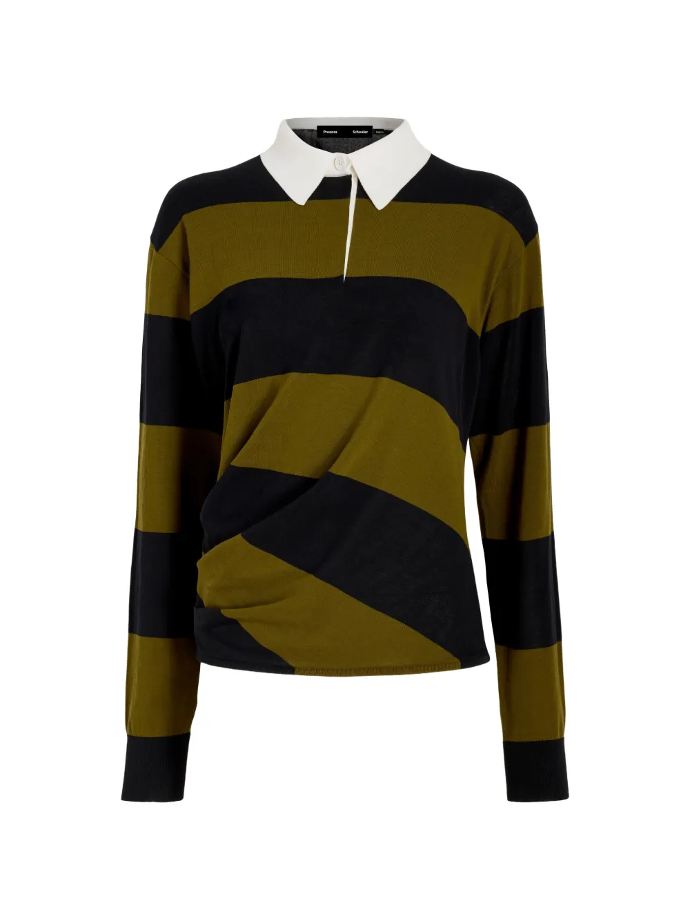 Proenza Schouler Corinna striped polo top - Verde