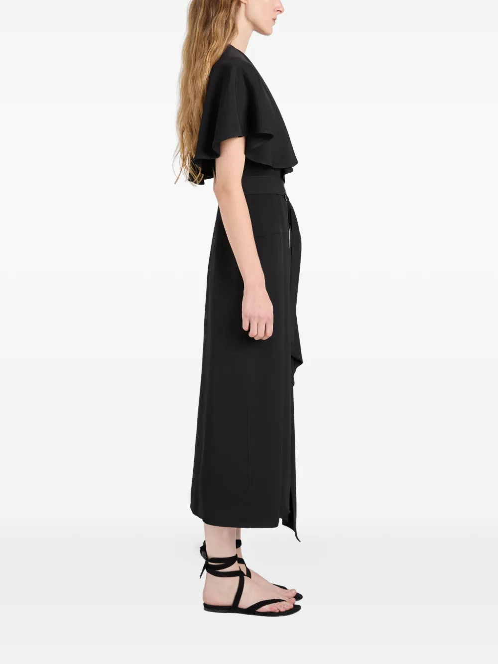 Proenza Schouler Isolde jurk met cape Zwart