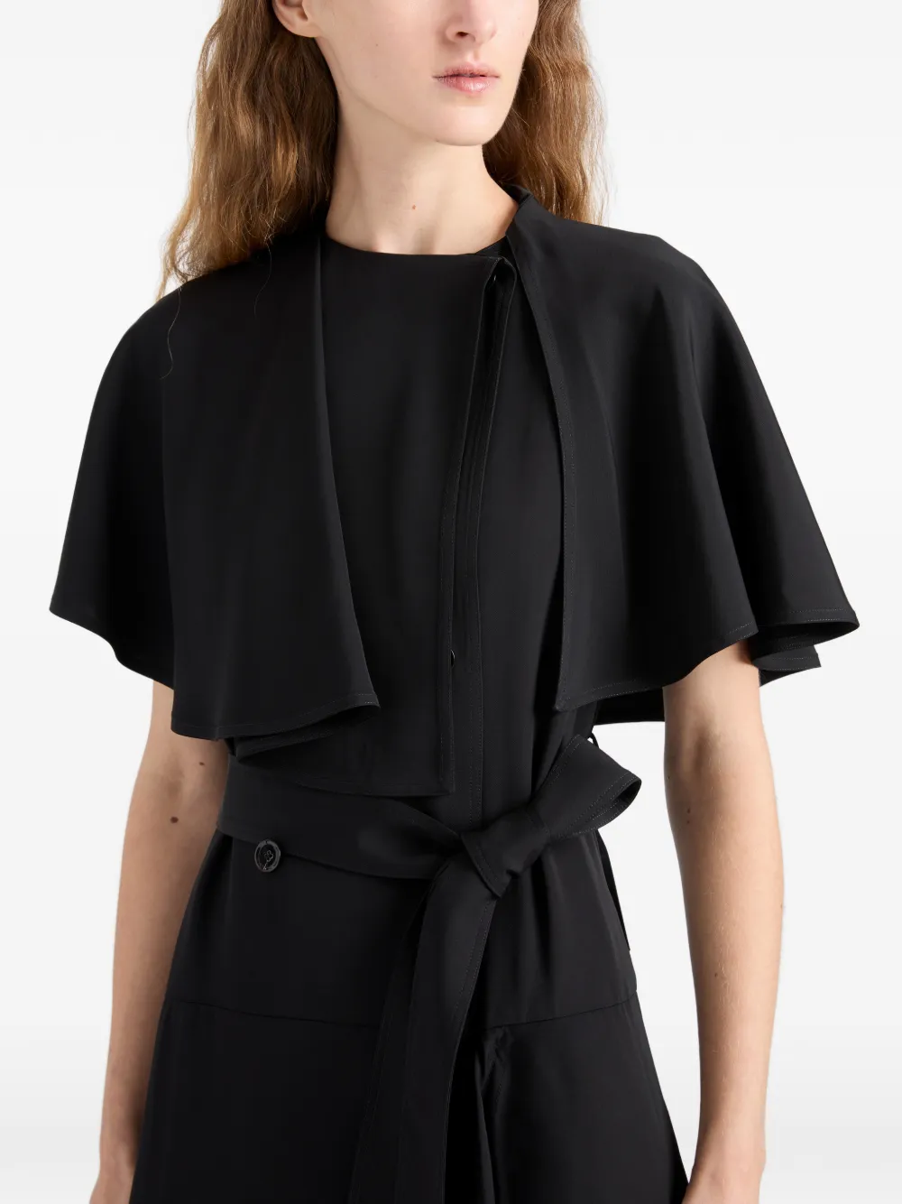 Proenza Schouler Isolde jurk met cape Zwart