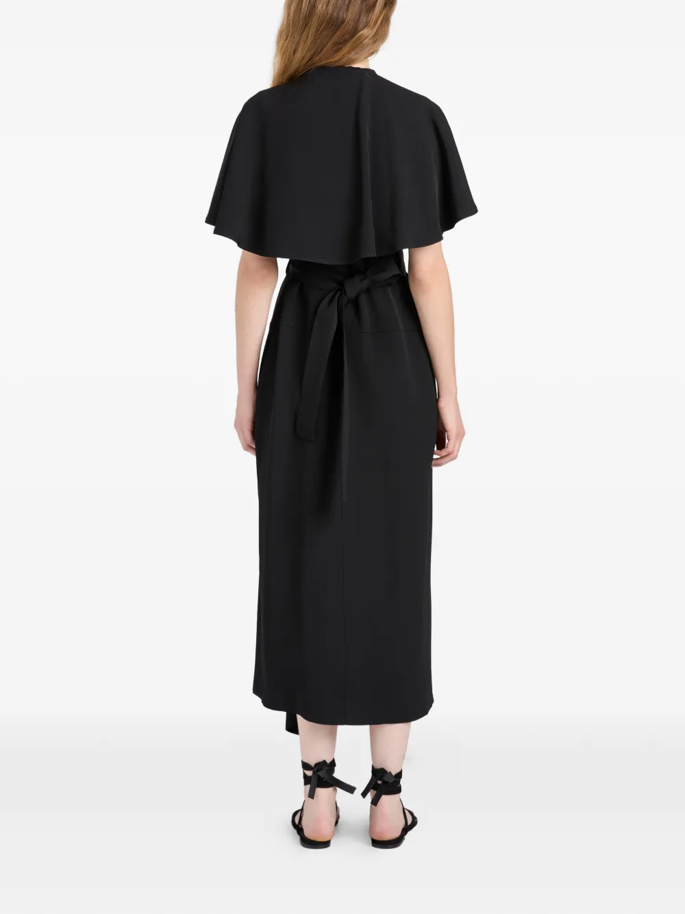 Proenza Schouler Isolde jurk met cape Zwart