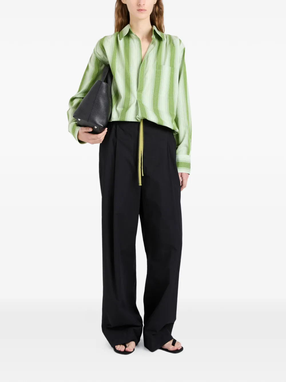 Proenza Schouler Lissia geplooide broek Zwart