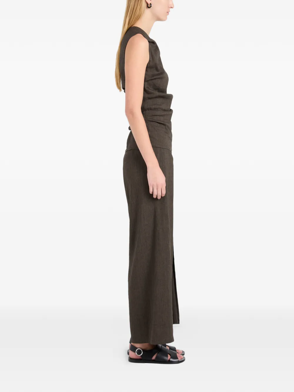 Proenza Schouler White Label Calla geplooide palazzo broek Bruin