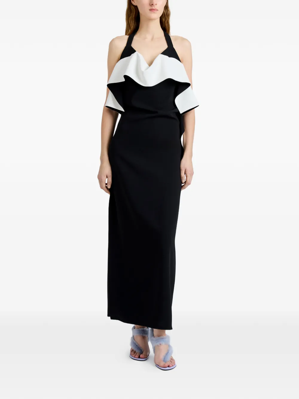 Proenza Schouler Sanna midi-jurk met ruches Zwart