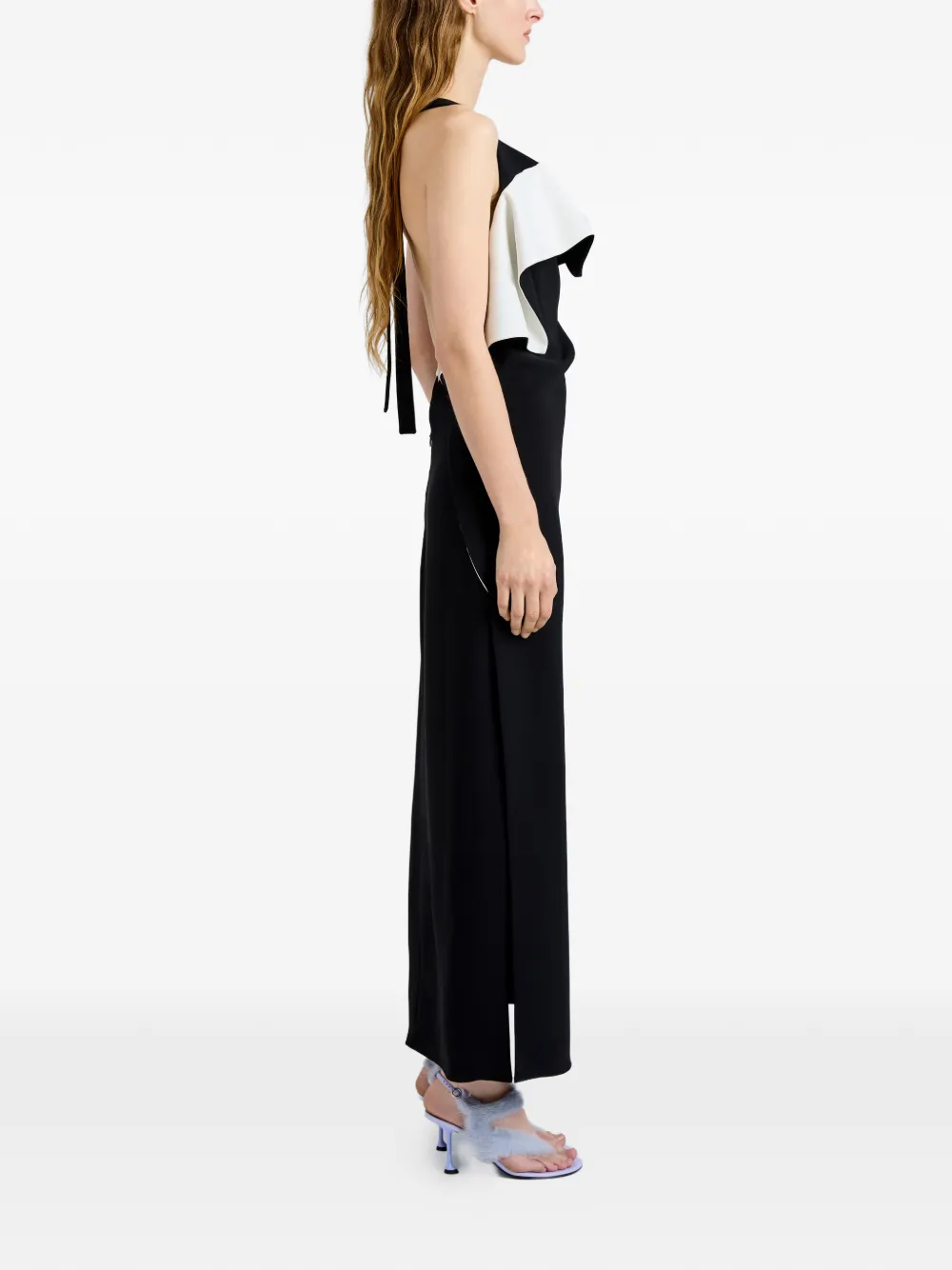 Proenza Schouler Sanna midi-jurk met ruches Zwart