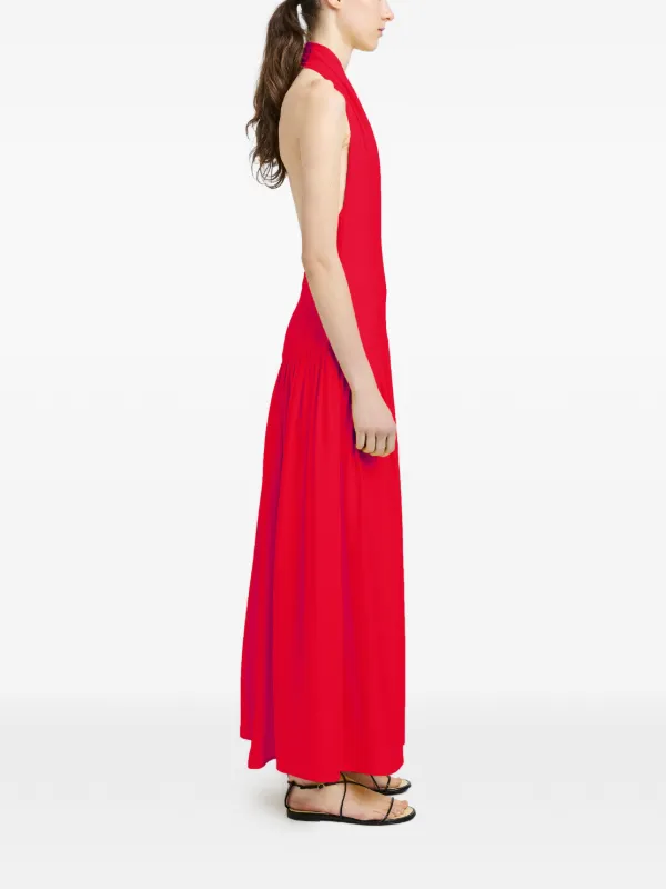 Proenza Schouler Tala V-neck Georgette Maxi Dress | Red | FARFETCH