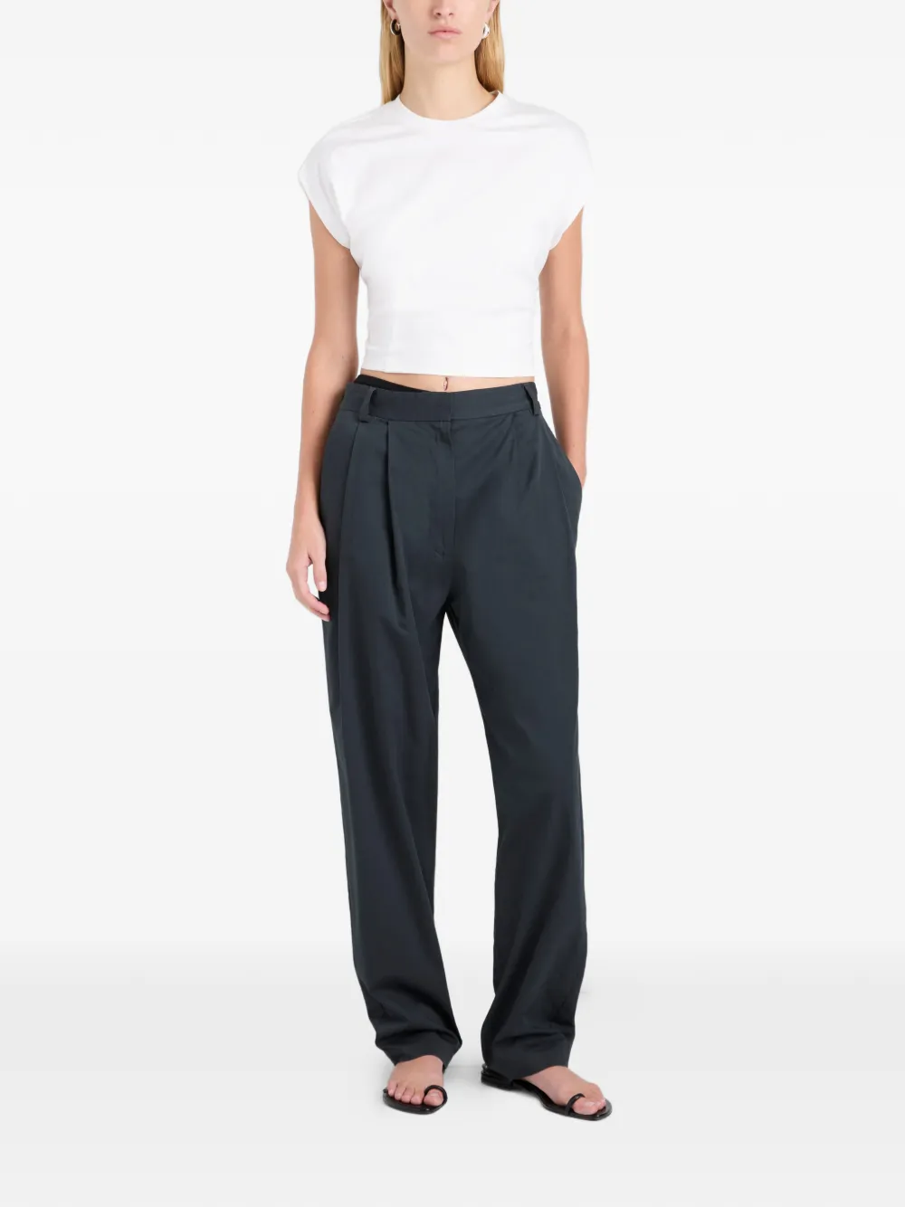 Proenza Schouler White Label Taya geplooide broek Zwart