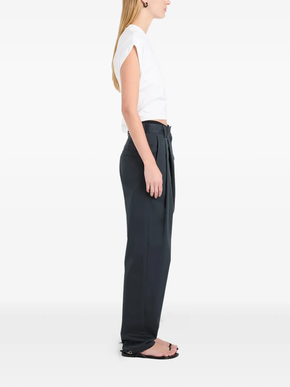 Proenza Schouler White Label Taya geplooide broek Zwart
