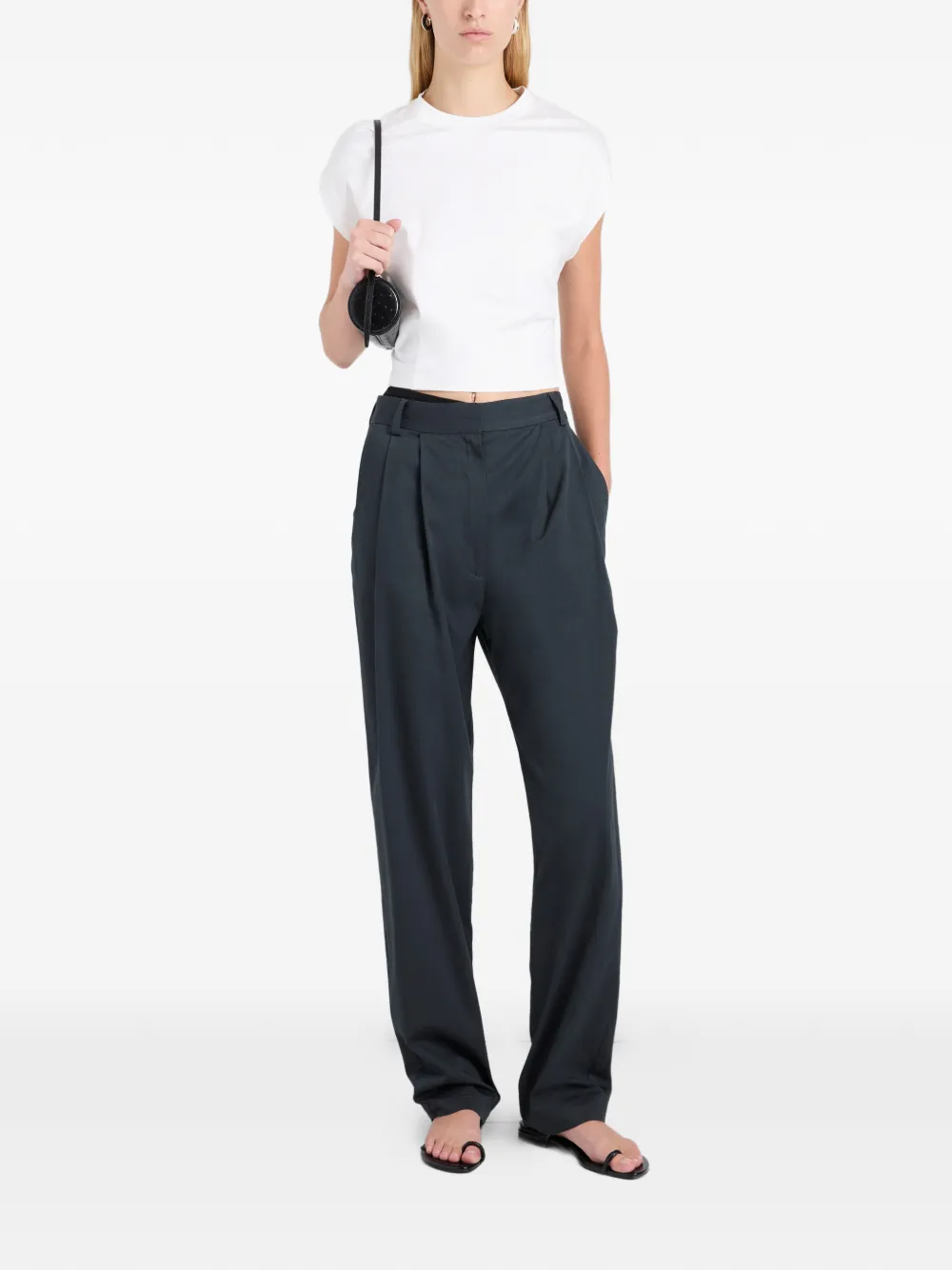 Proenza Schouler White Label Taya geplooide broek Zwart