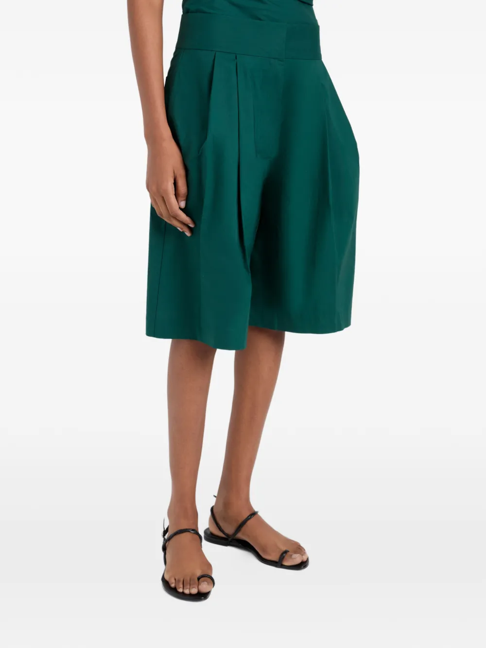 Proenza Schouler White Label Clio geplooide shorts Groen