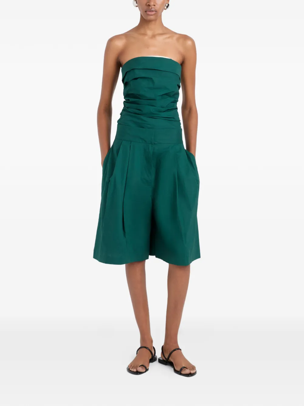 Proenza Schouler White Label Clio geplooide shorts Groen