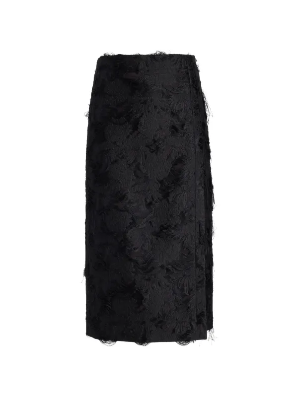Proenza Schouler Dalma Skirt in Chrysanthemum Float Jacquard in Black