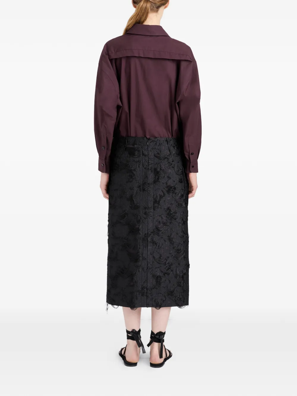 Proenza Schouler Dalma midi-rok met jacquard Zwart
