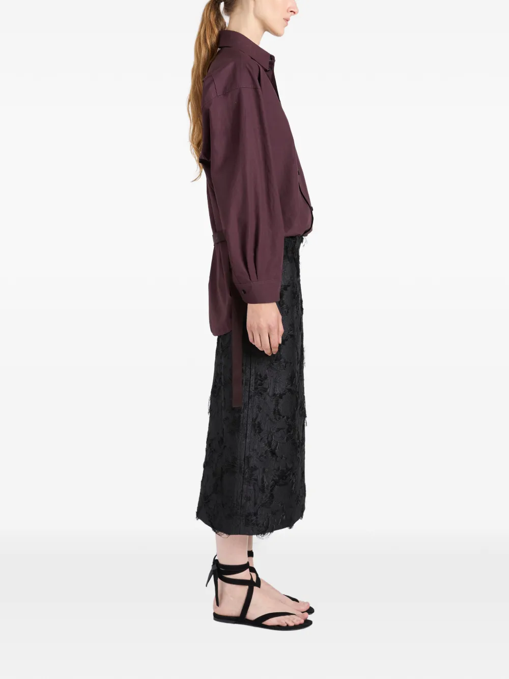Proenza Schouler Dalma midi-rok met jacquard Zwart