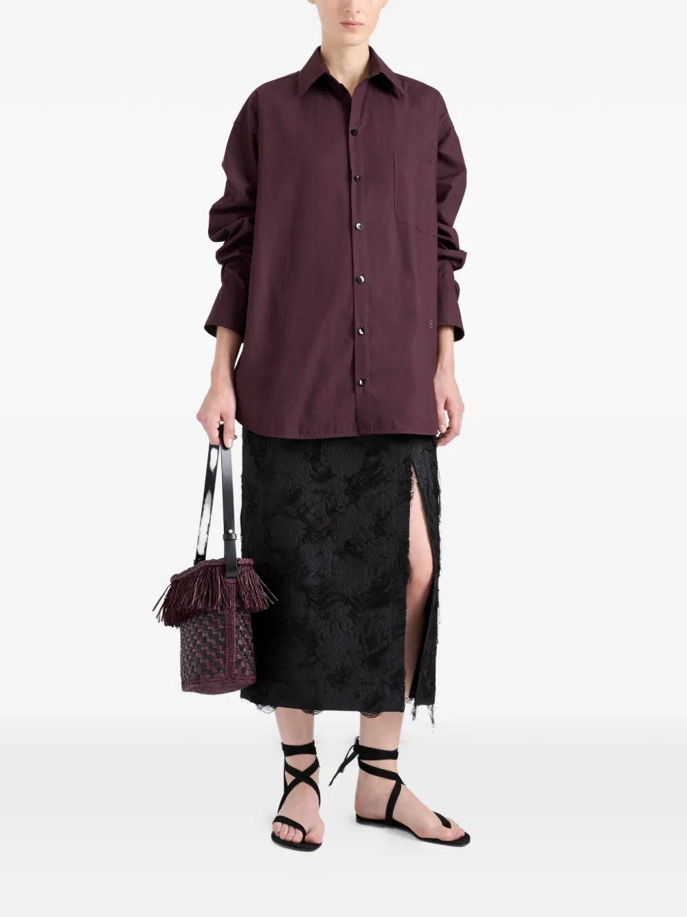 Proenza Schouler Dalma midi-rok met jacquard Zwart