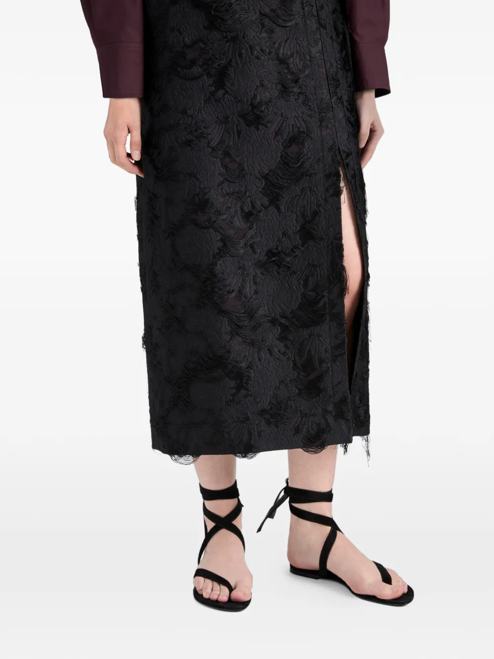 Proenza Schouler Dalma midi-rok met jacquard Zwart