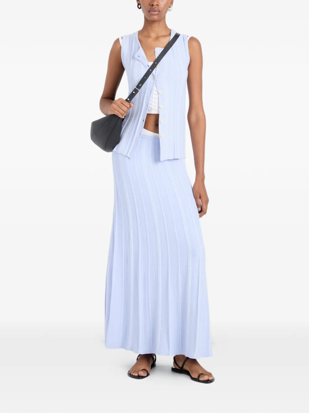 Proenza Schouler White Label Morena gebreide maxi-rok met textuur Blauw