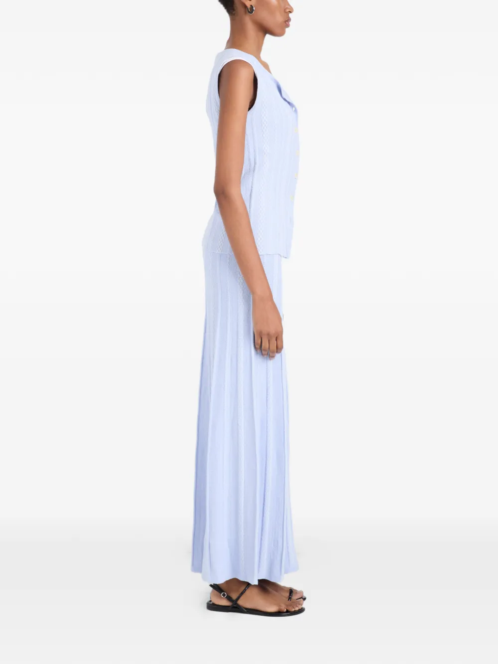 Proenza Schouler White Label Morena gebreide maxi-rok met textuur Blauw