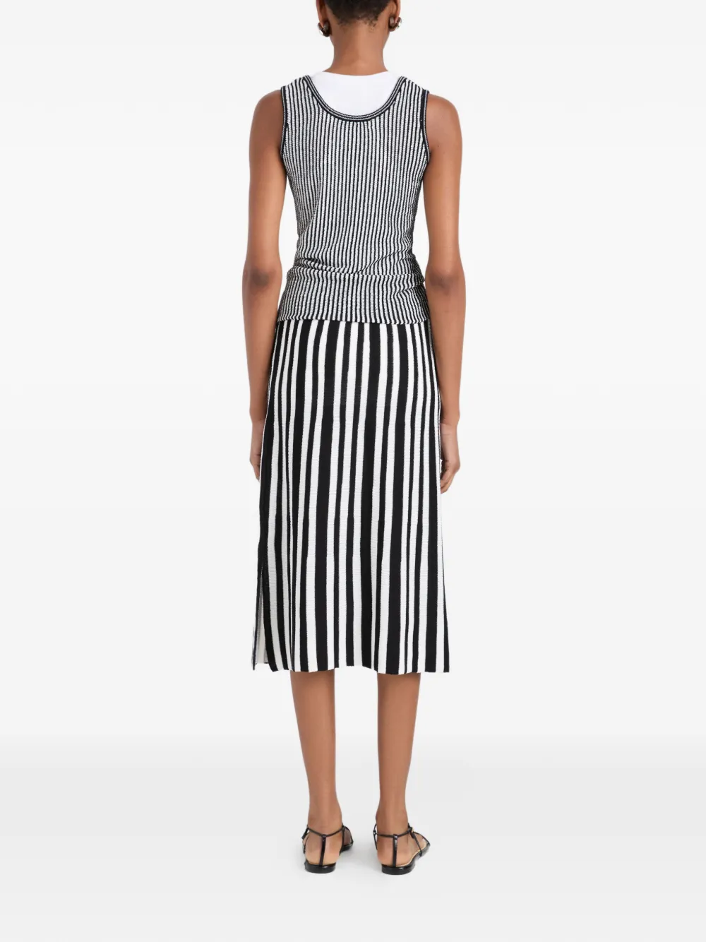 Proenza Schouler White Label Lennox ribgebreide gestreepte top Zwart