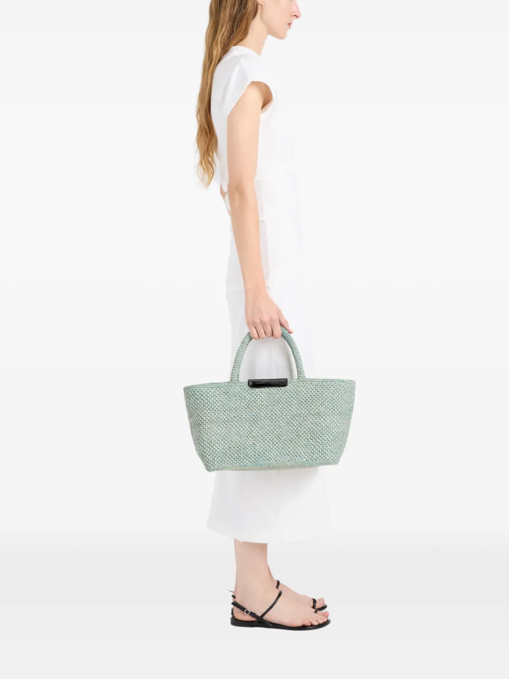 Proenza Schouler Chelsea raffia shopper Blauw