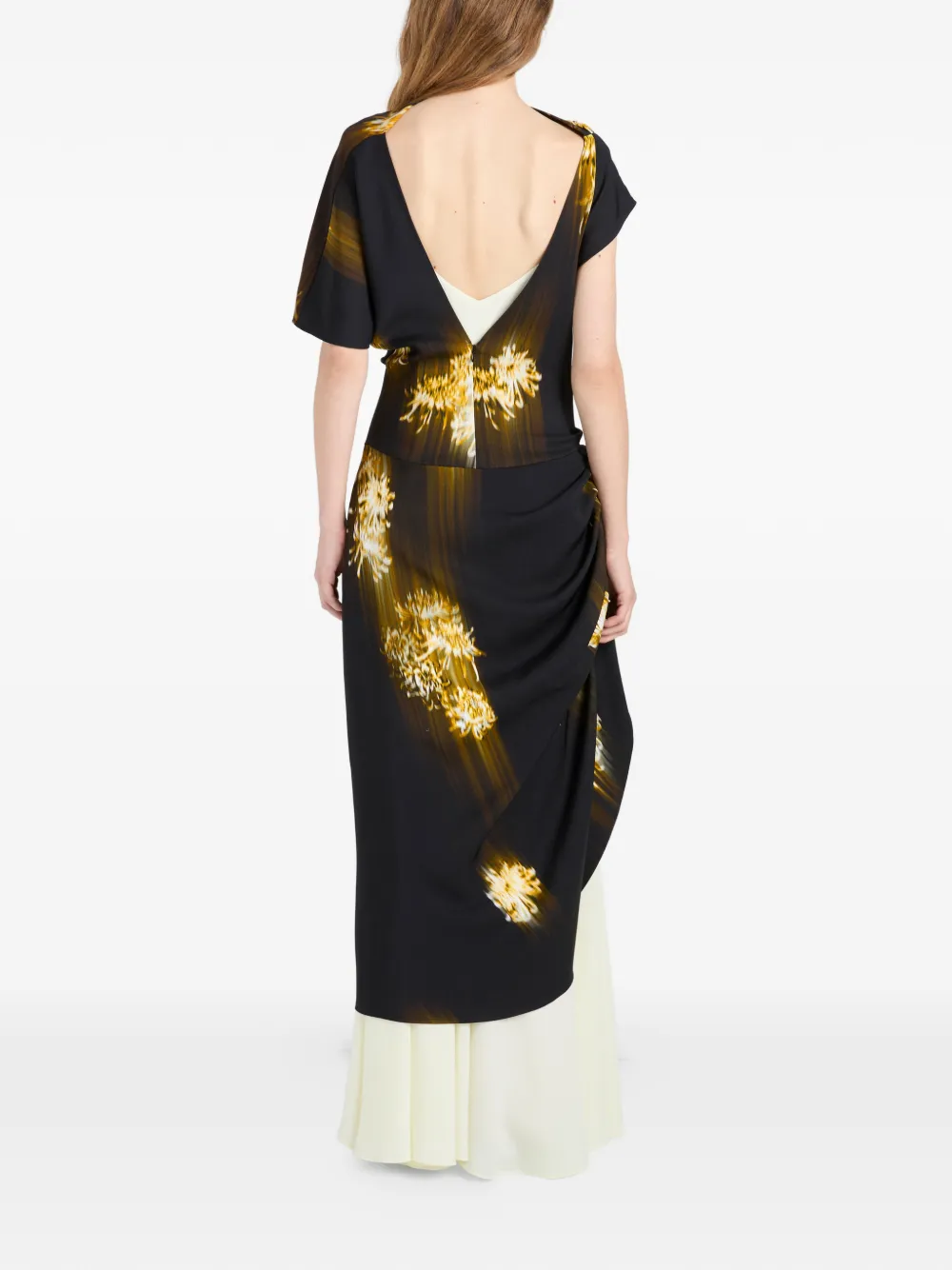 Proenza Schouler Antonella maxi-jurk met print Zwart