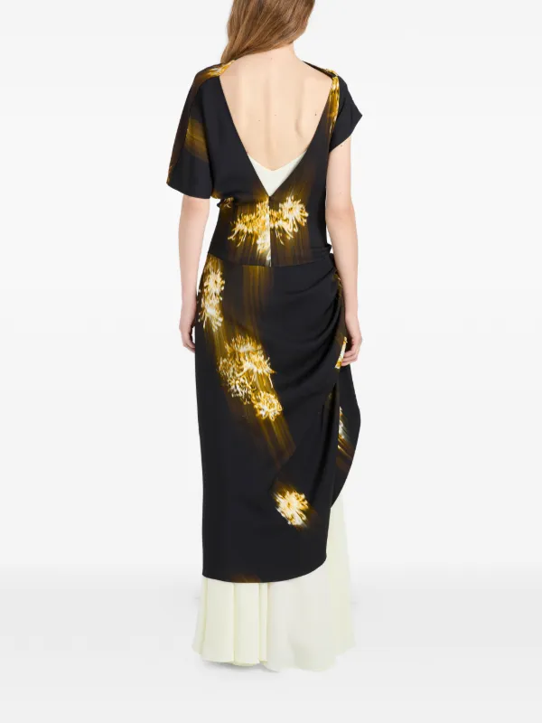proenza schouler dress gold Proenza Schouler Crinkled Metallic Midi Dress | Gold