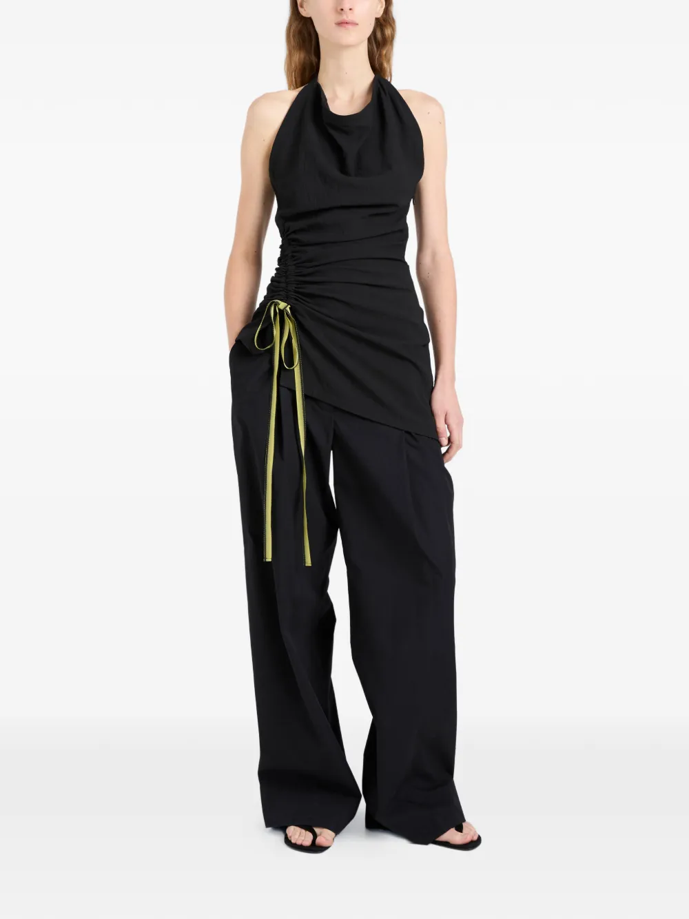 Proenza Schouler Melia top met ruches Zwart