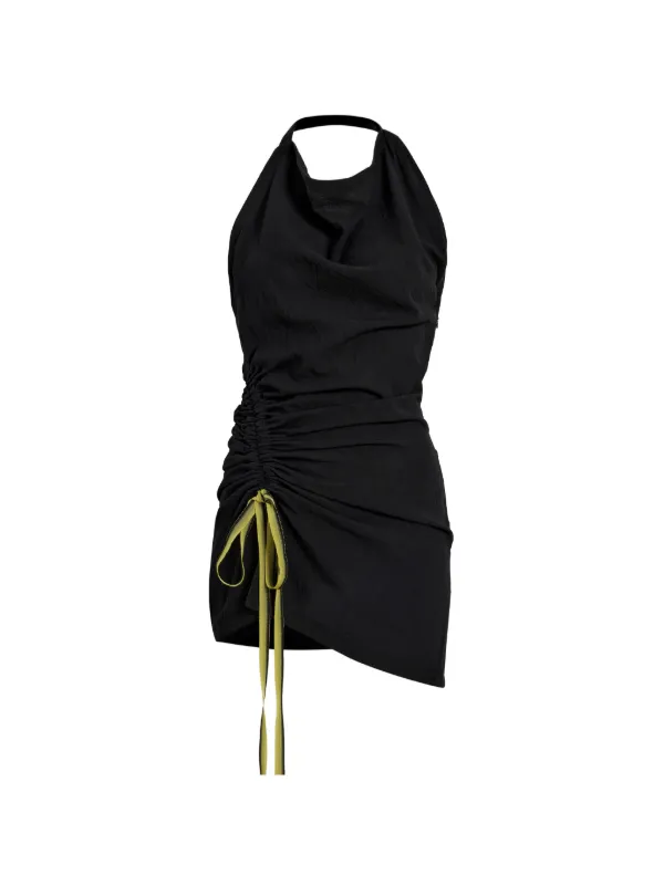 Proenza Schouler Melia Top in Crinkle Linen Viscose in Black