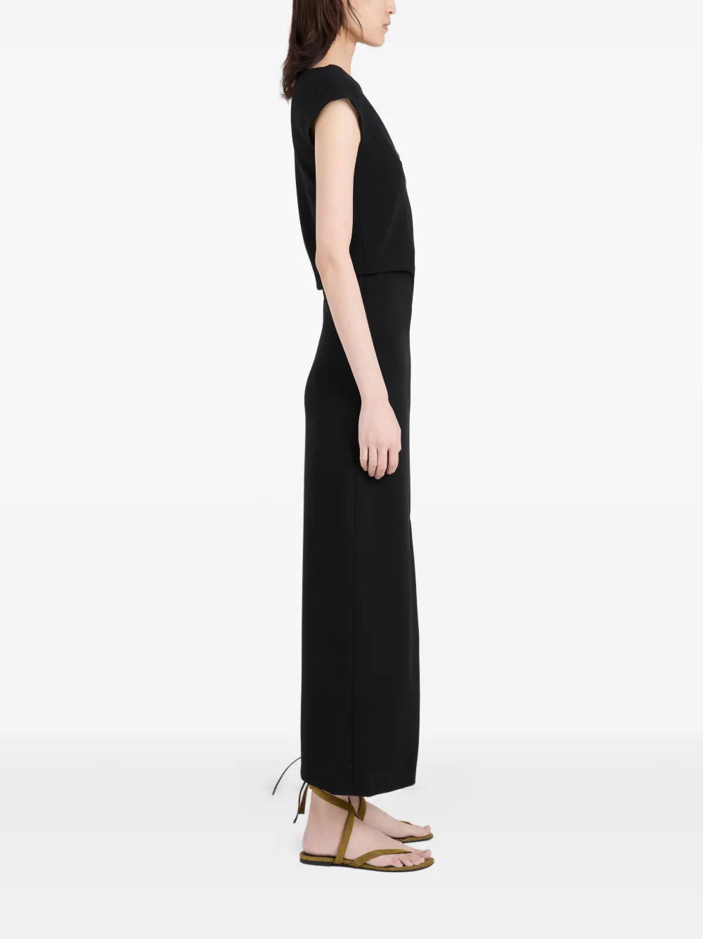 Proenza Schouler Damea matte crêpe midi-jurk Zwart