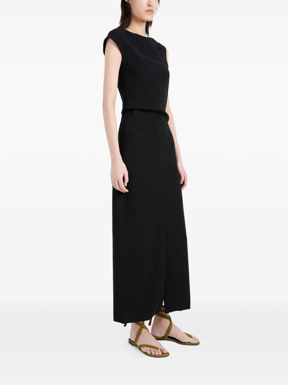 Proenza Schouler Damea matte crêpe midi-jurk Zwart