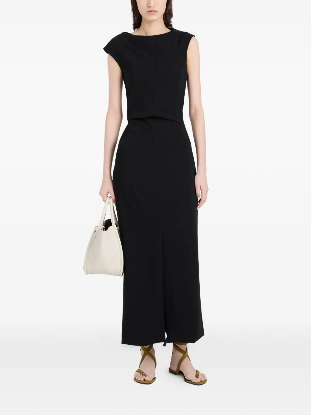 Proenza Schouler Damea matte crêpe midi-jurk Zwart