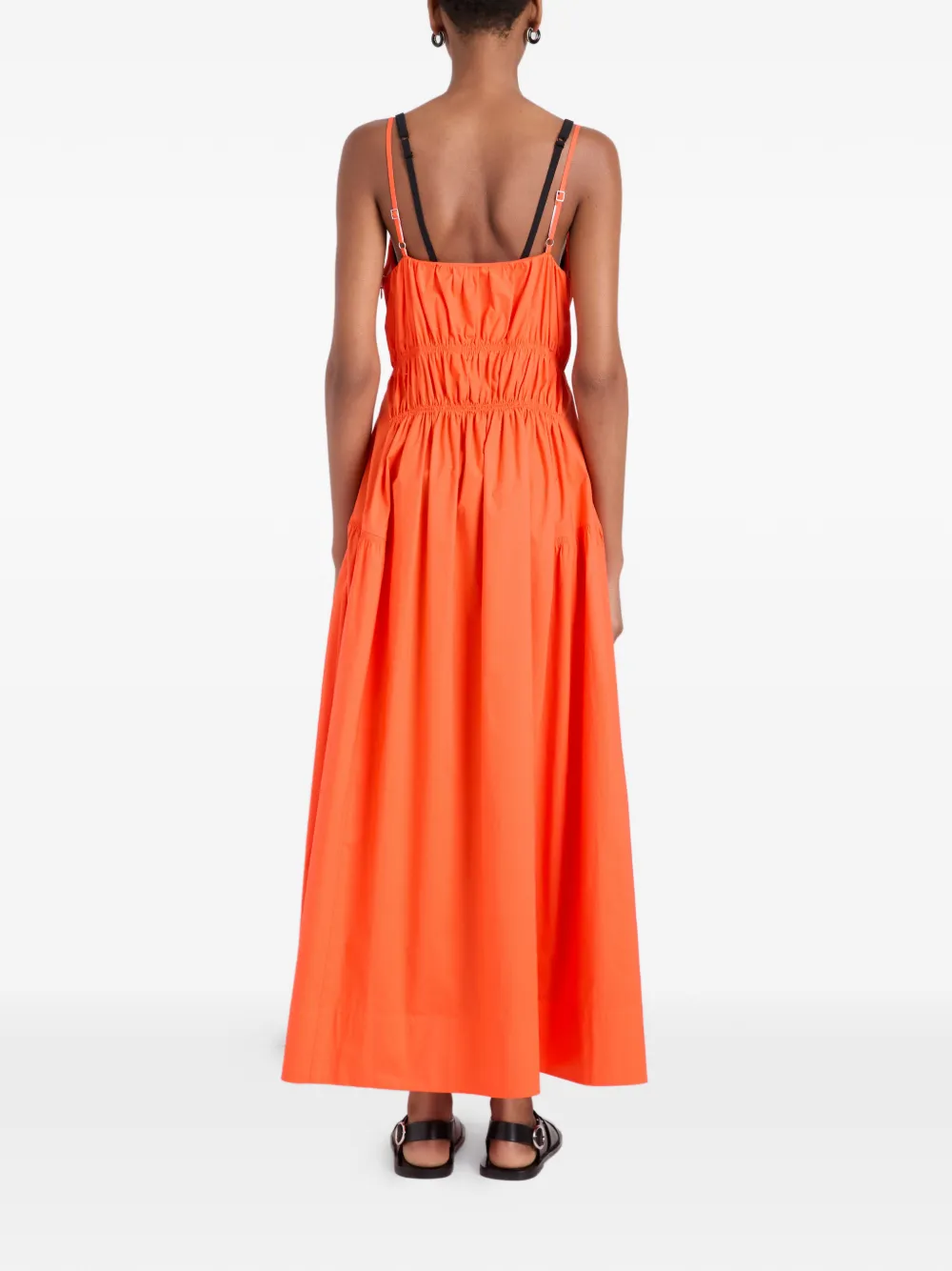 Proenza Schouler White Label Michelyn gesmockte popeline maxi-jurk Oranje