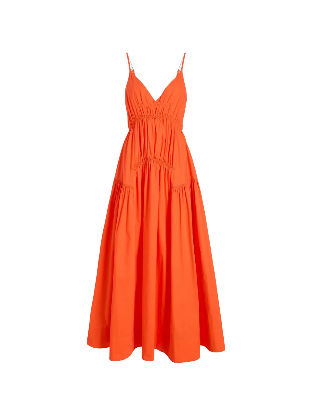 Proenza Schouler White Label Michelyn gathered-poplin maxi dress - Orange