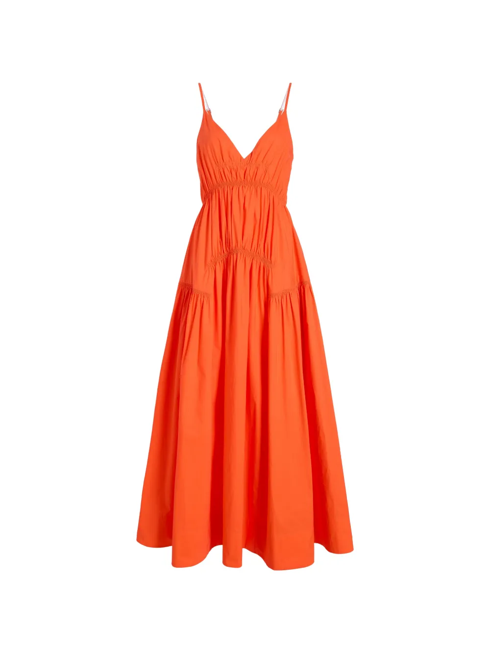 Proenza Schouler White Label Michelyn gesmockte popeline maxi-jurk Oranje