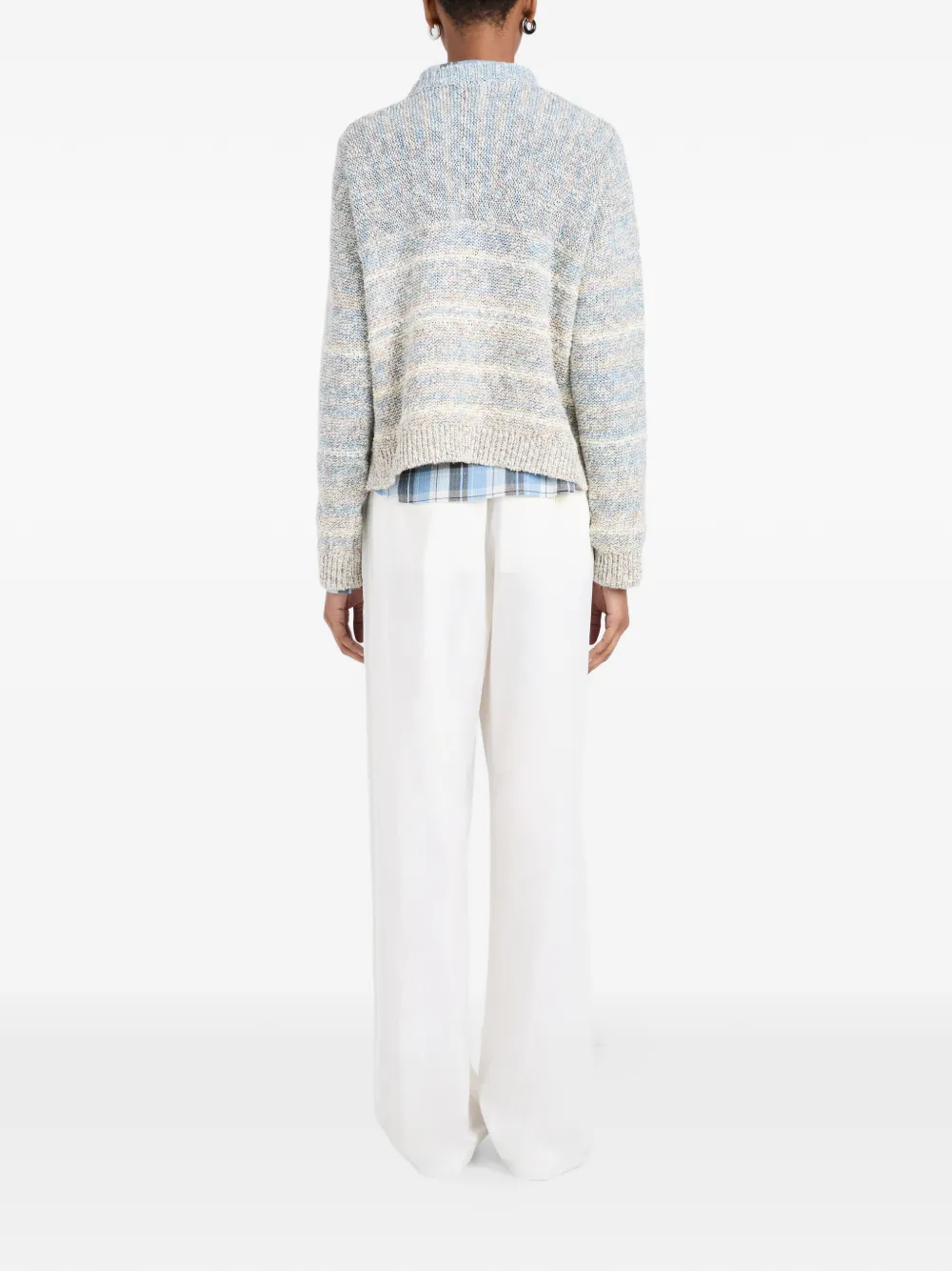 Proenza Schouler White Label Ivara gestreepte trui met ronde hals Blauw
