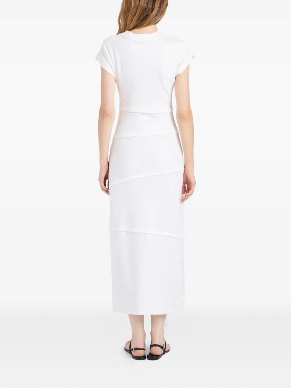 Proenza Schouler Hilma gelaagde jersey midi-jurk Wit