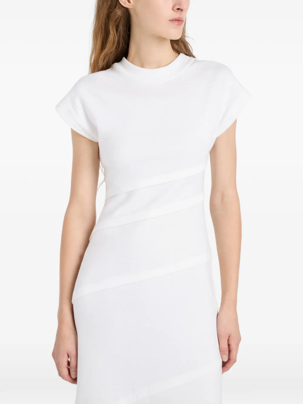 Proenza Schouler Hilma gelaagde jersey midi-jurk Wit