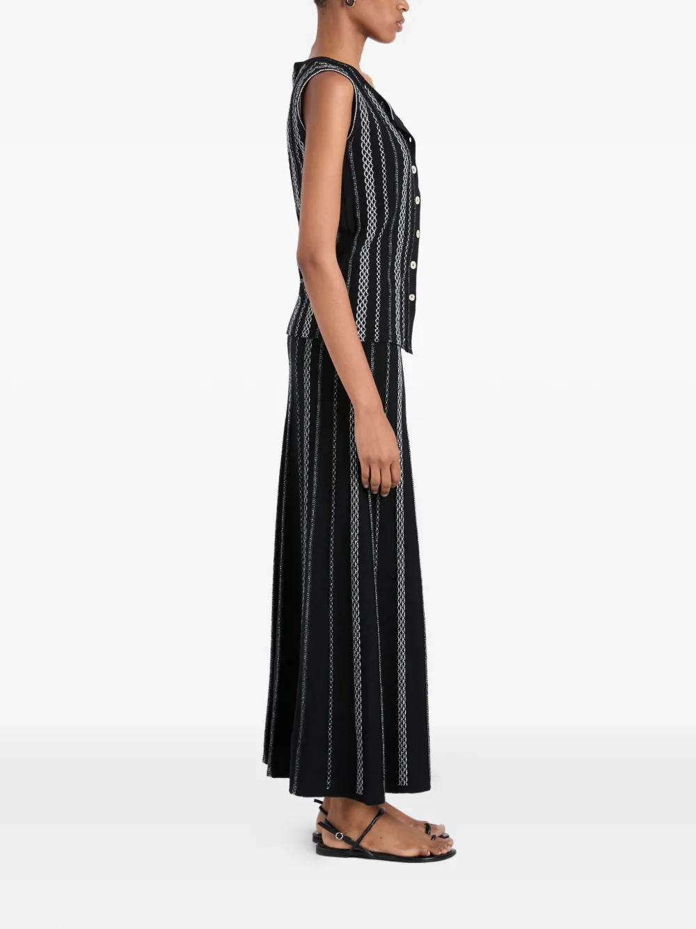 Proenza Schouler White Label Alyna gebreide spencer met textuur Zwart