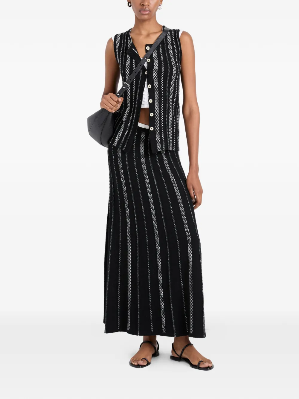 Proenza Schouler White Label Alyna gebreide spencer met textuur Zwart