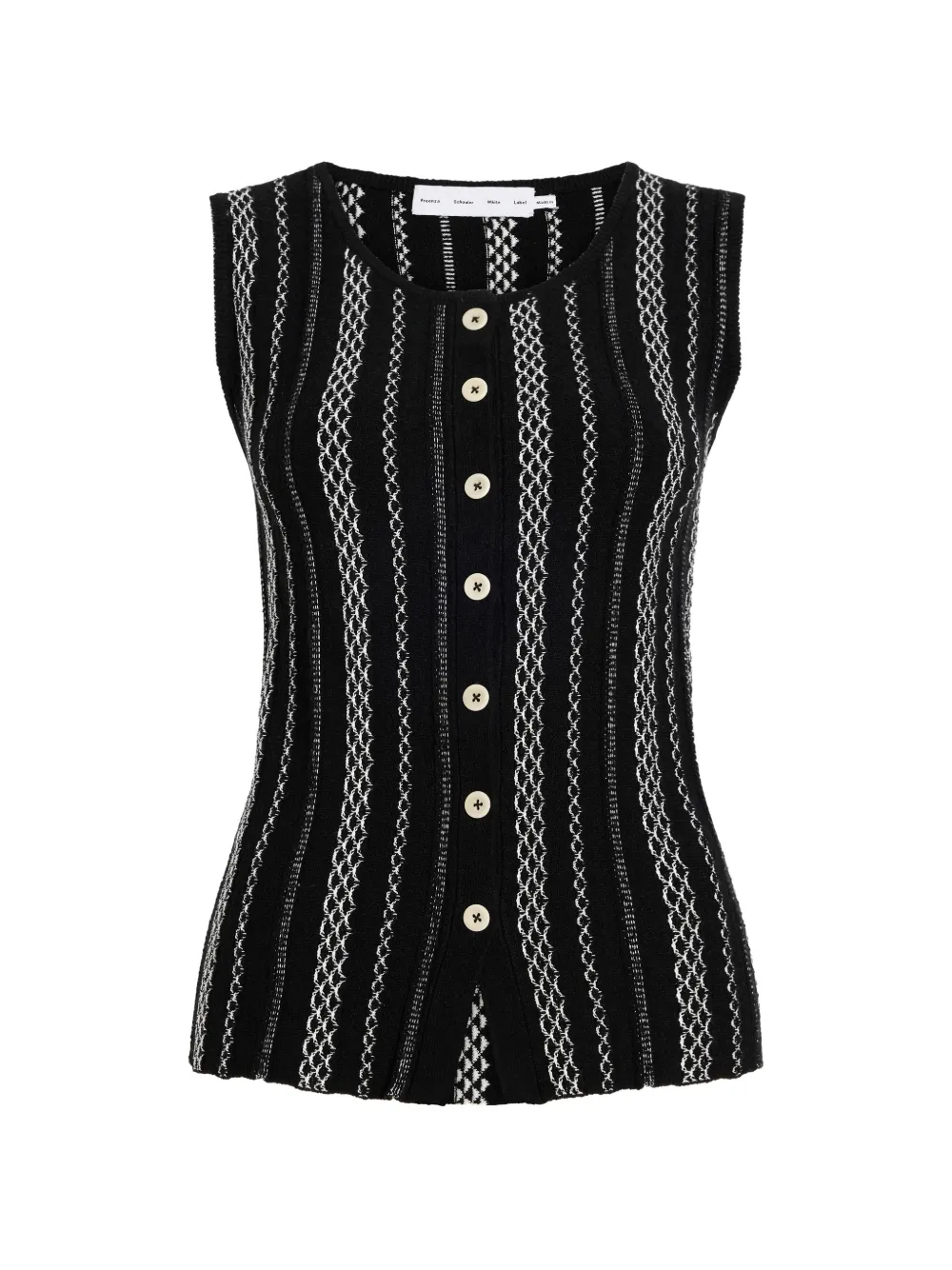 Proenza Schouler White Label Alyna textured knit button vest - Nero