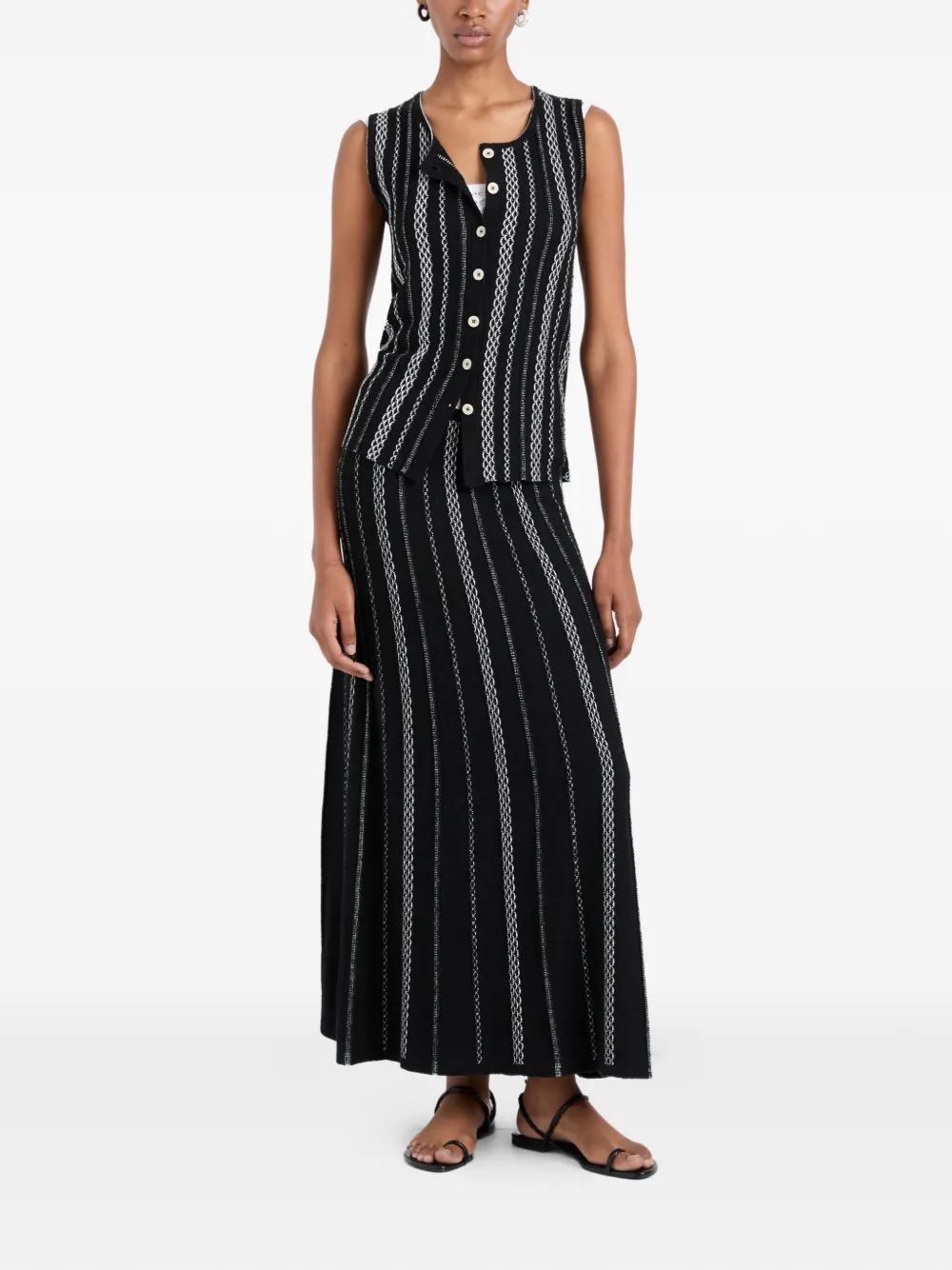 Proenza Schouler White Label Alyna gebreide spencer met textuur Zwart