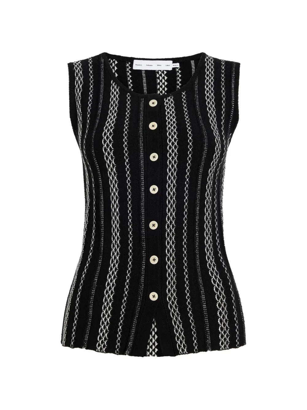Proenza Schouler White Label Alyna gebreide spencer met textuur Zwart