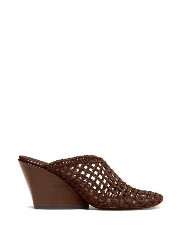 Proenza Schouler Slant Crochet Mules in Brown